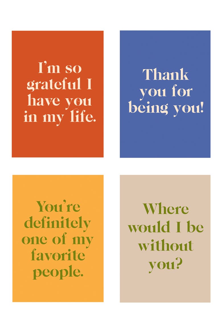 Gratitude 4-Pack Card Set, Main, color, MULTI