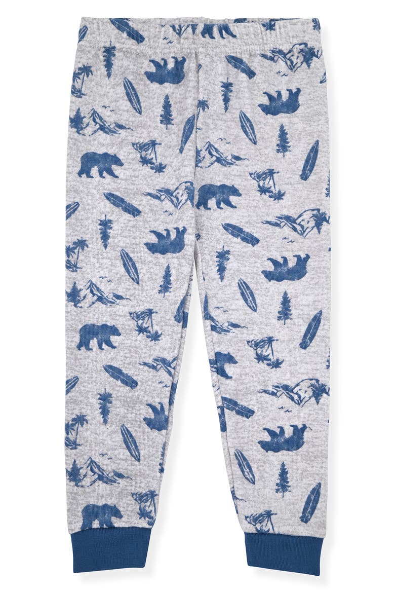 Print Fitted Two-Piece Pajamas & Socks Set, Alternate, color, GRAY