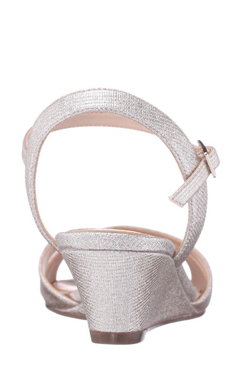 Nina Flora Ankle Strap Wedge Sandal In Platino