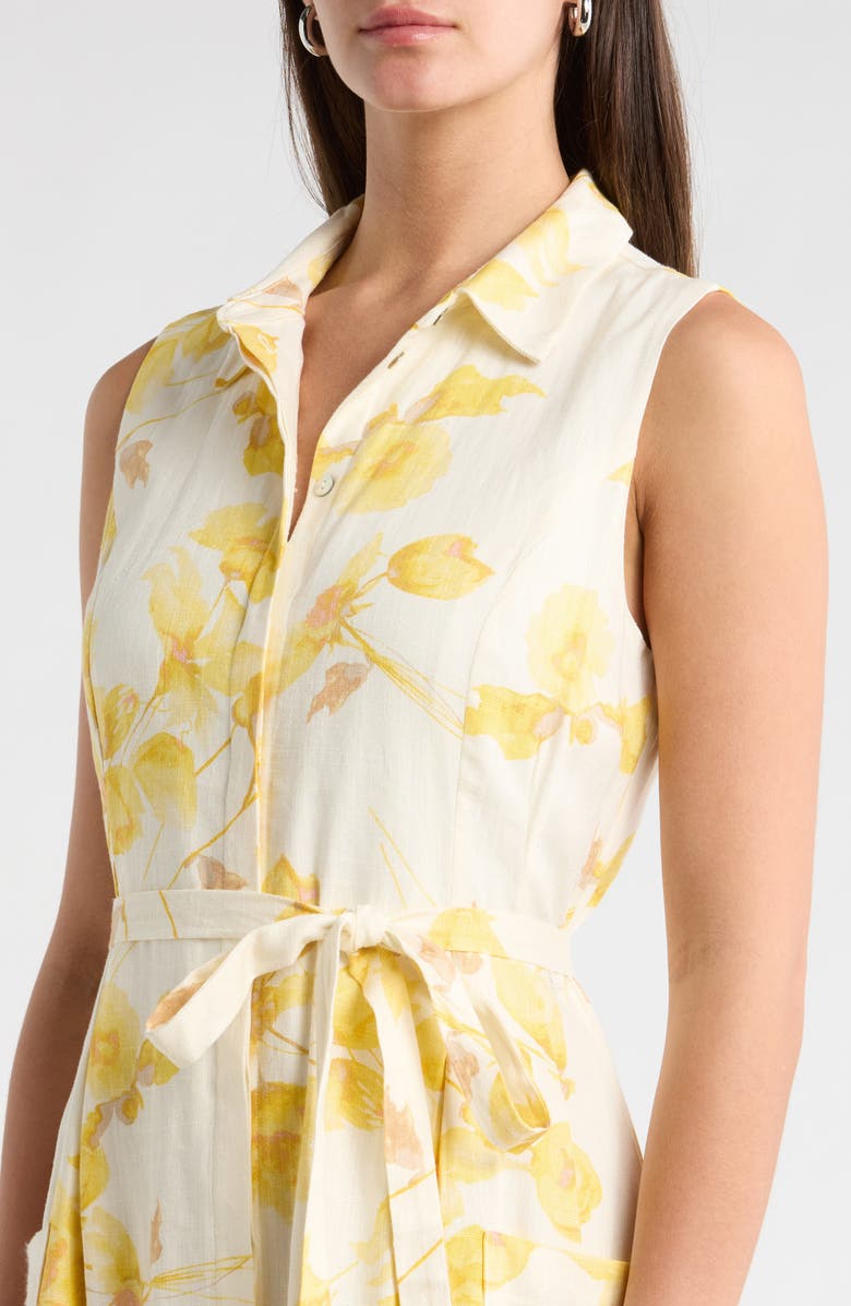 Vince Camuto Floral Print Shirtdress, Alternate, color, New Ivory