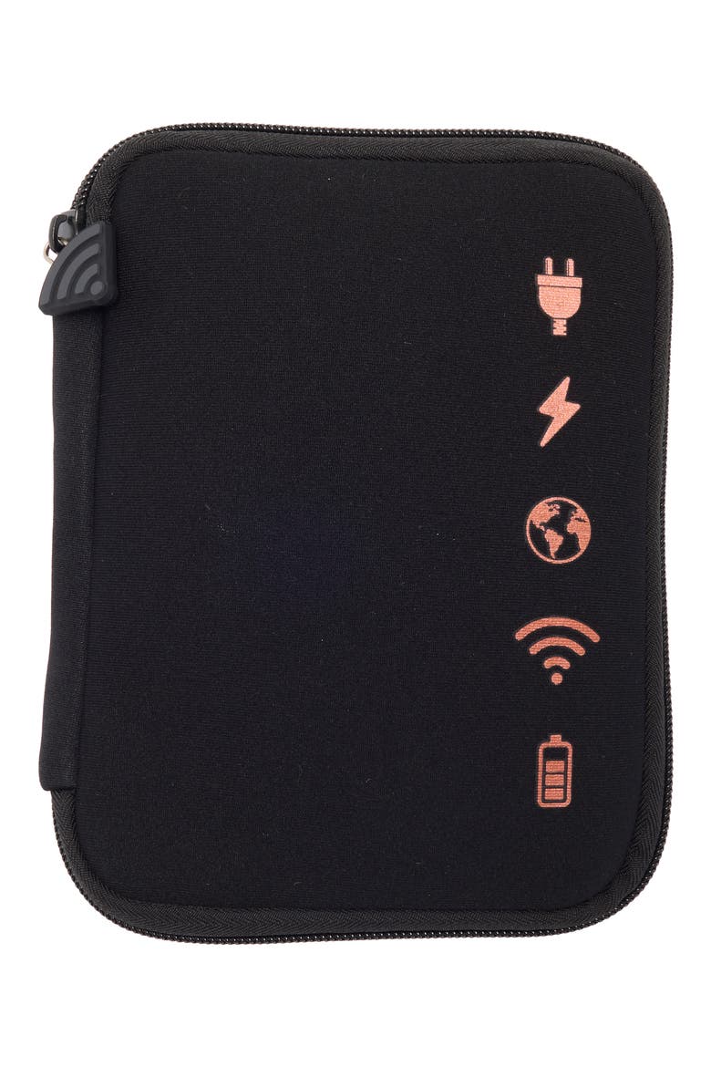 Icons Flat Charger Case, Main, color, BLACK/ ROSE GOLD