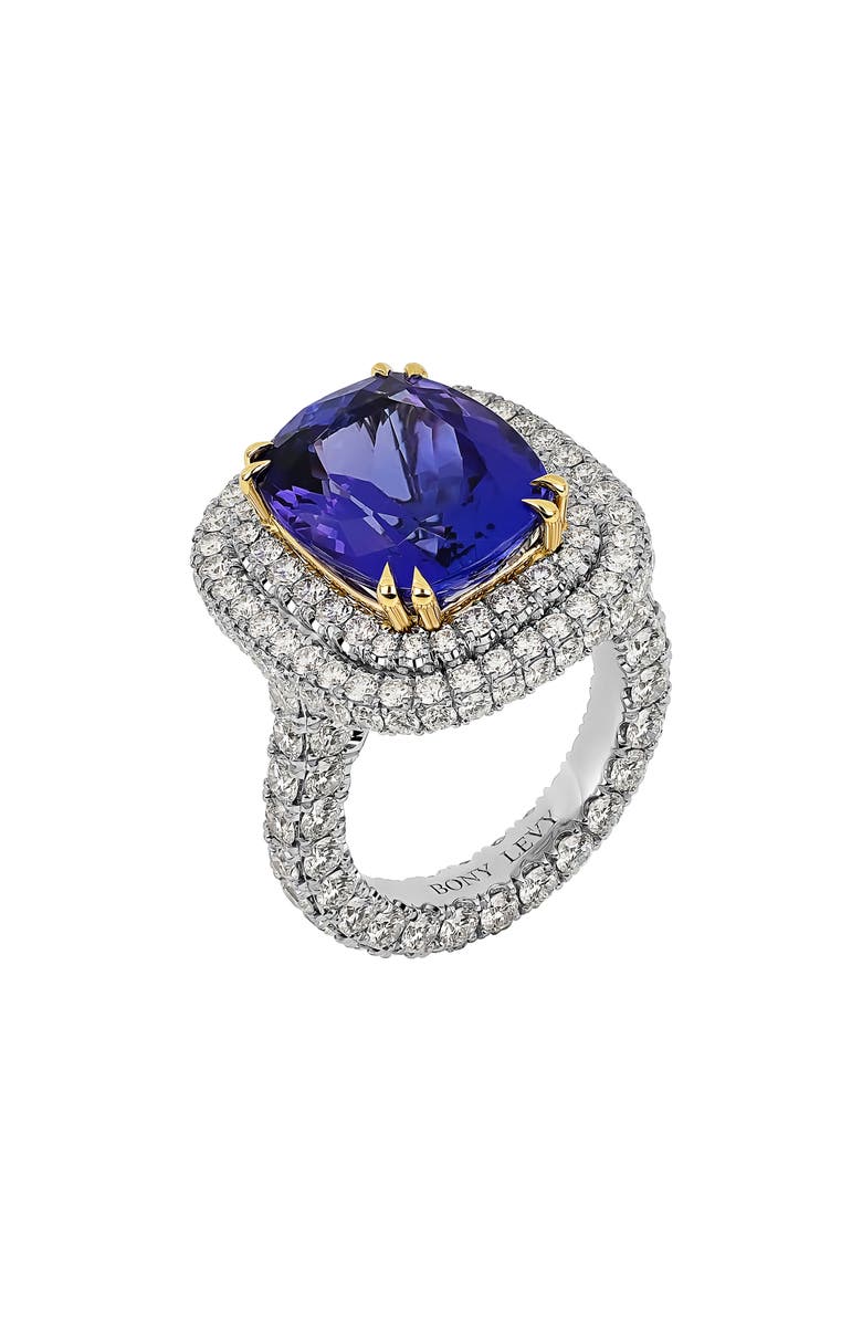 Bony Levy Collectors Diamond & Tanzanite Statement Ring, Main, color, 18K Yellow Gold
