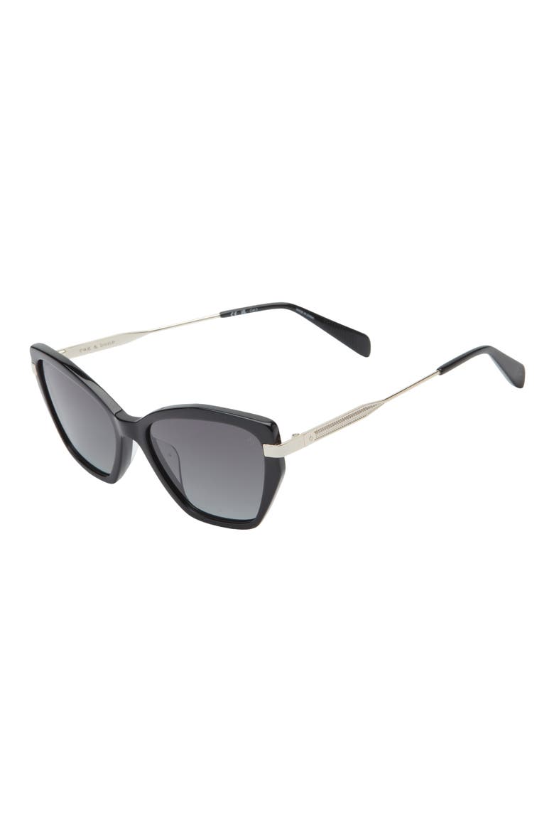 54mm Cat Eye Sunglasses, Alternate, color, BLACK