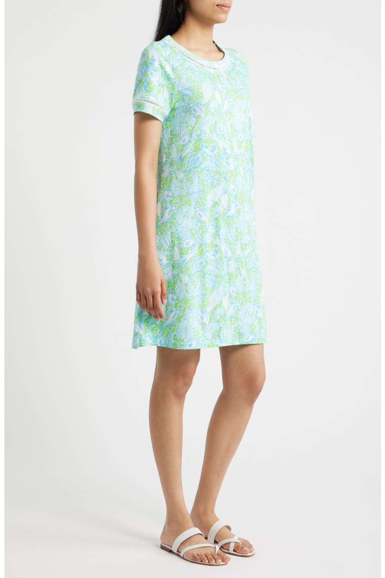 Cody Print Ladder Stitch Dress, Alternate, color, DAY DREAM BLUE