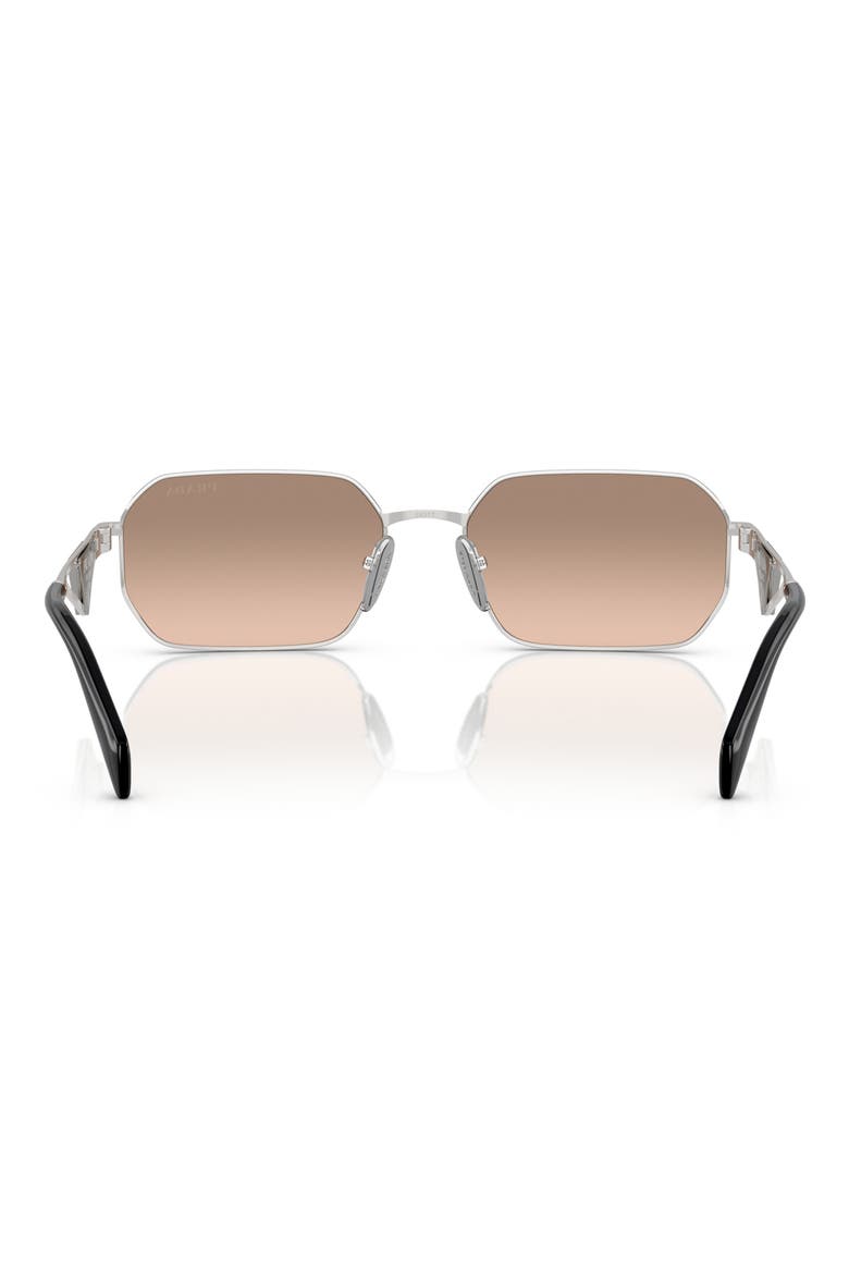 58mm Rectangular Sunglasses, Alternate, color, PALE GOLD BROWN MIRROR/ SILVER