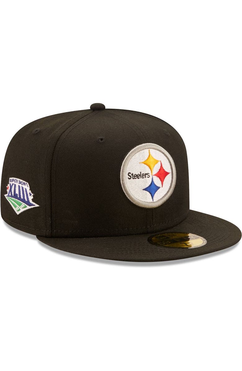 New Era Men's New Era Black Pittsburgh Steelers 6x Super Bowl Champions 59FIFTY Fitted Hat, Alternate, color, 