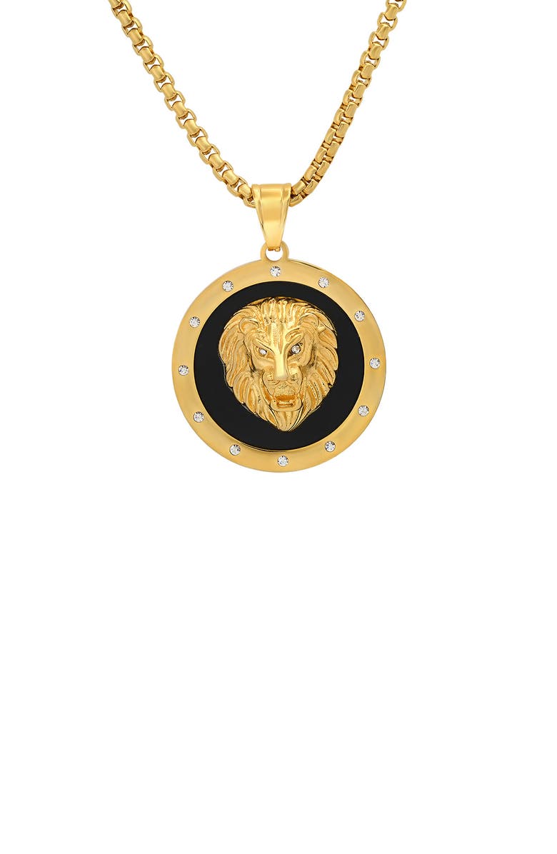 HMY JEWELRY Lion Head Pendant Necklace, Main, color, 