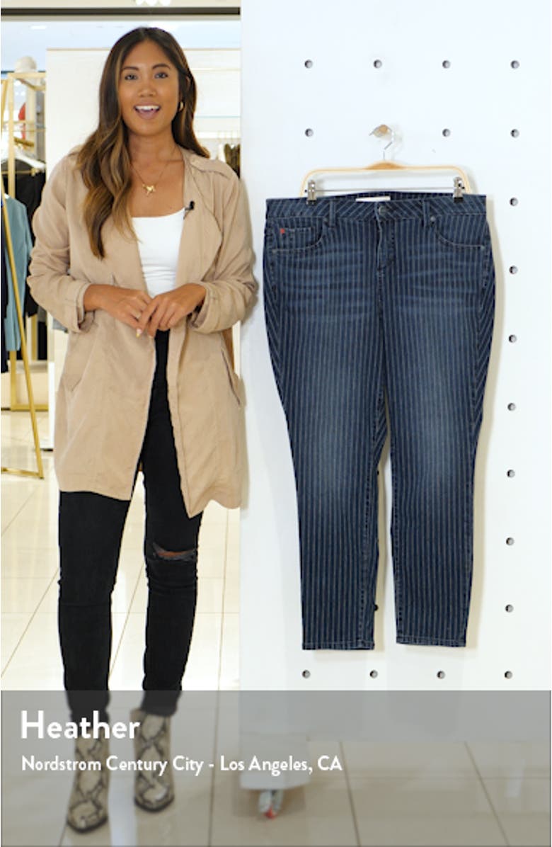 High Waist Pinstripe Ankle Jeans, sales video thumbnail