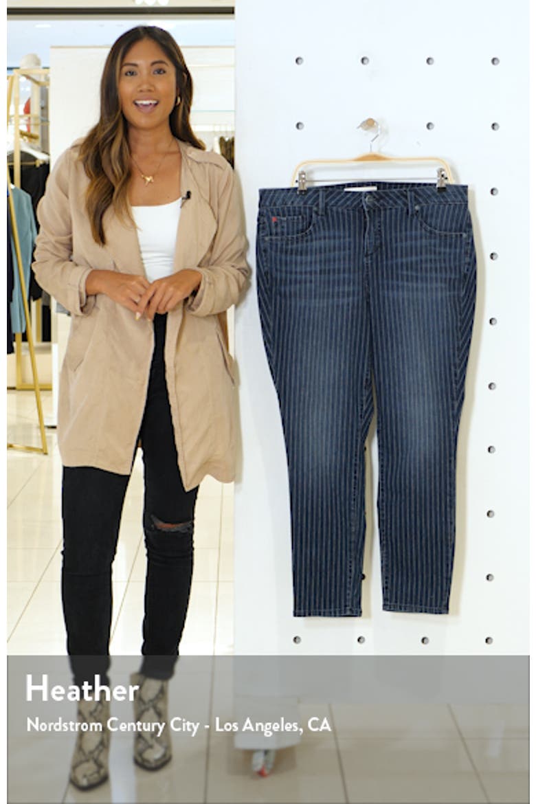 High Waist Pinstripe Ankle Jeans video
