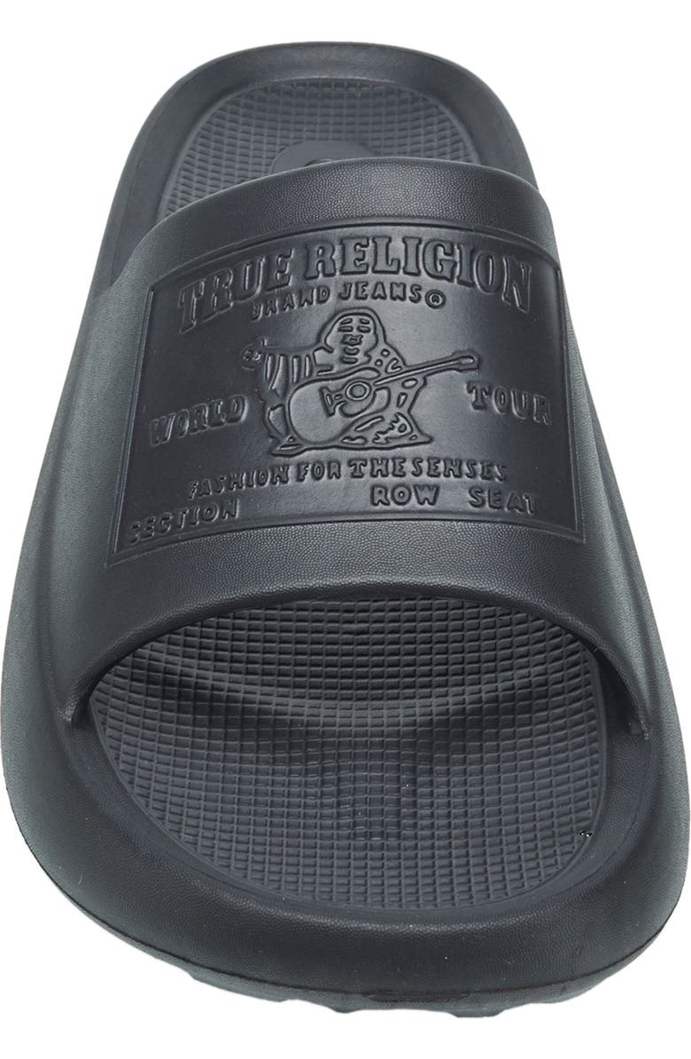 True Religion Wayne Wording Single Slide, Alternate, color, Black