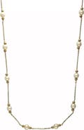 EFFY 14K Yellow Gold Freshwater Pearl and Polished Bead Station Necklace