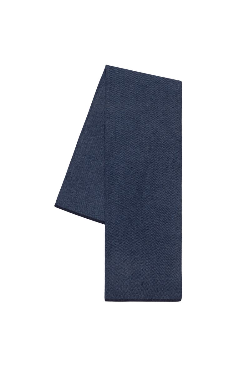 Knit Menswear Scarf, Alternate, color, Navy Herringbone