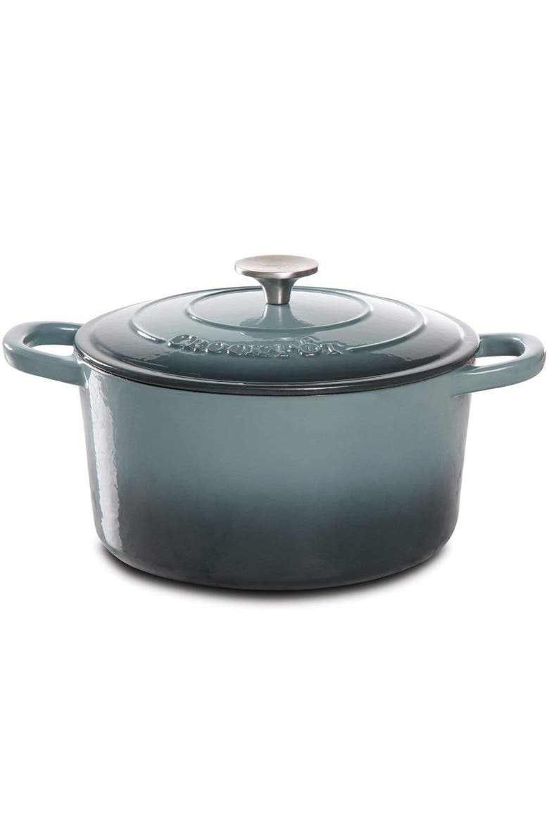 5 Quart Round Enameled Cast Iron Dutch Oven, Alternate, color, Grey