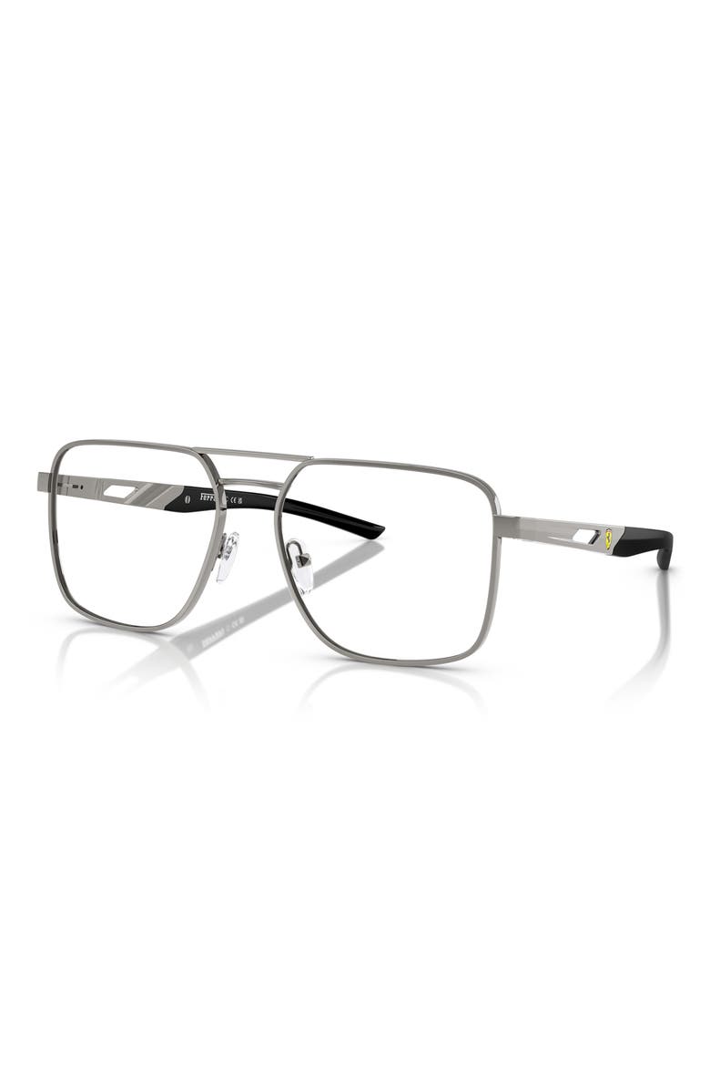 58mm Square Optical Glasses, Alternate, color, GUNMETAL
