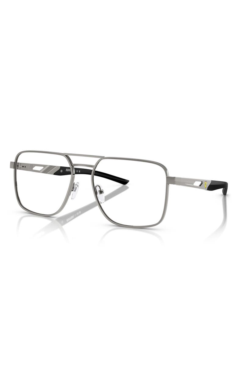 Scuderia Ferrari 58mm Square Optical Glasses, Alternate, color, Gunmetal