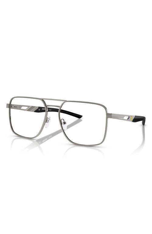 Scuderia Ferrari 58mm Square Optical Glasses In Gunmetal