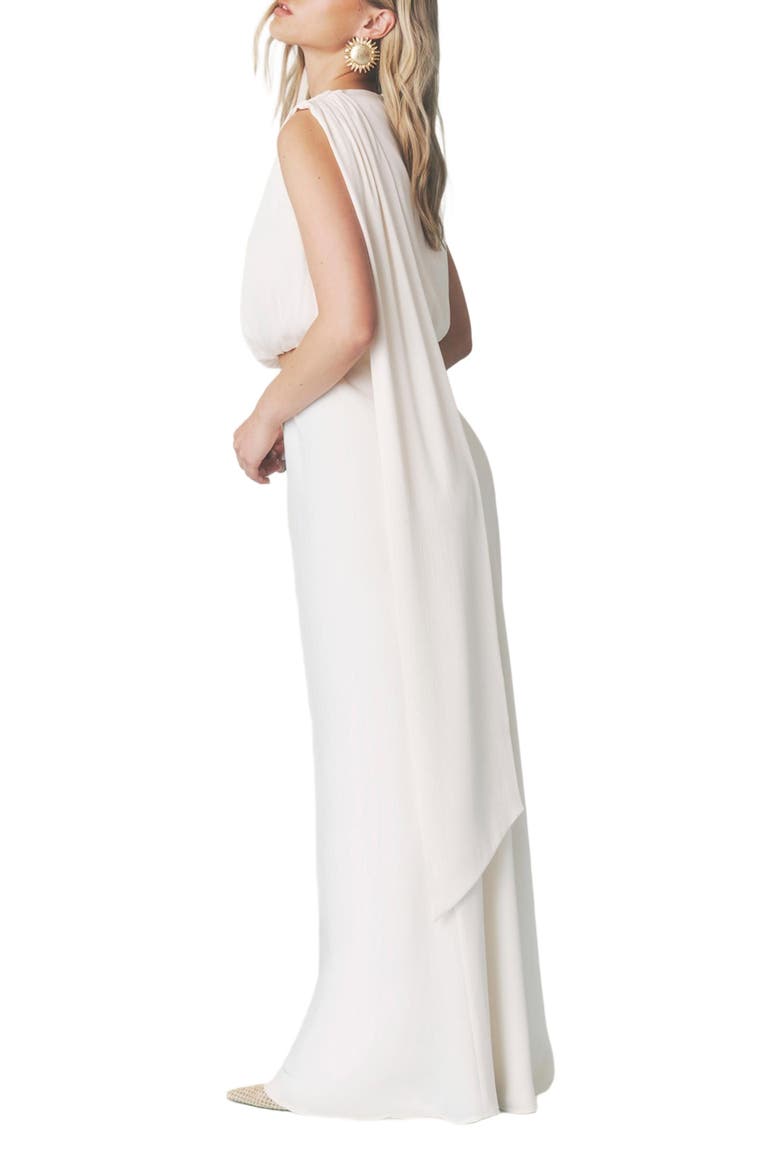 Solene Satin Bias Cut Maxi Skirt, Alternate, color, Cream