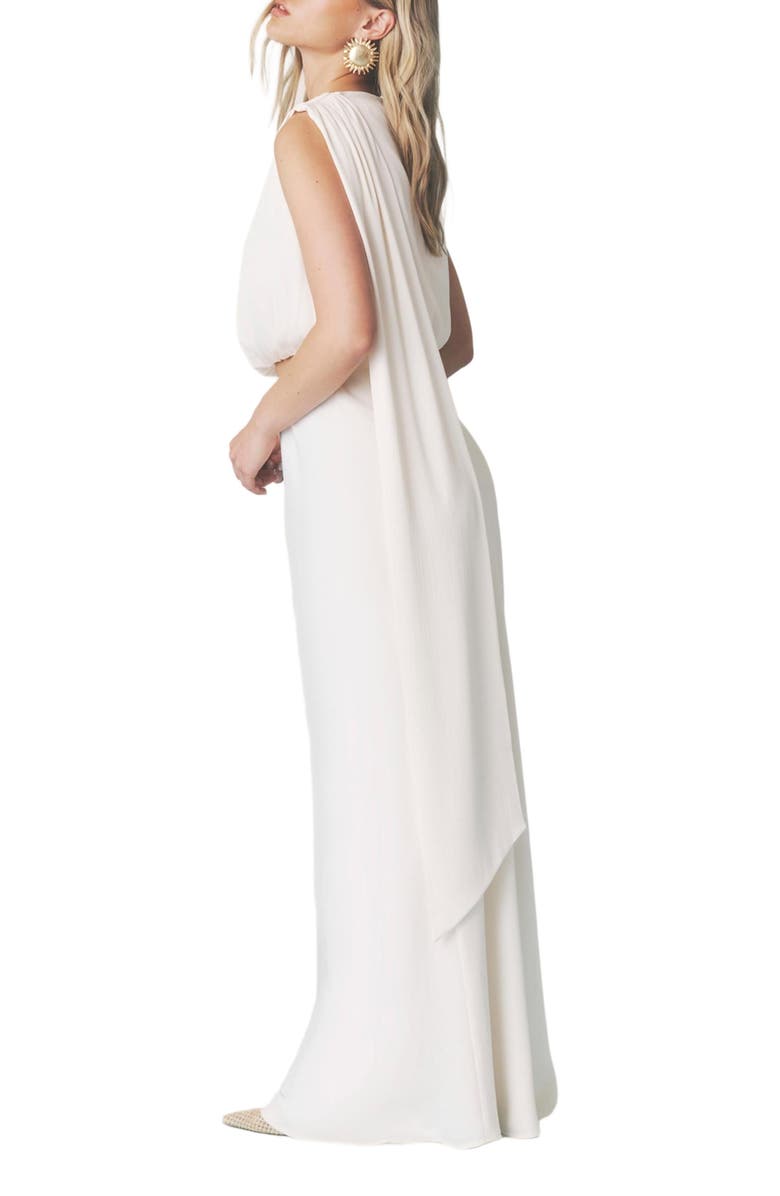 Six Stories Solene Satin Bias Cut Maxi Skirt, Alternate, color, Cream