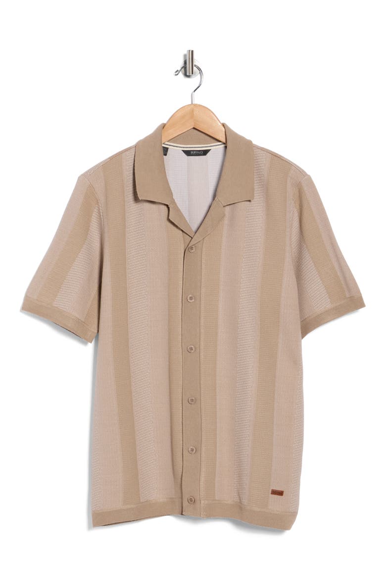 Wotison Short Sleeve Knit Button-Up Shirt, Alternate, color, STRING