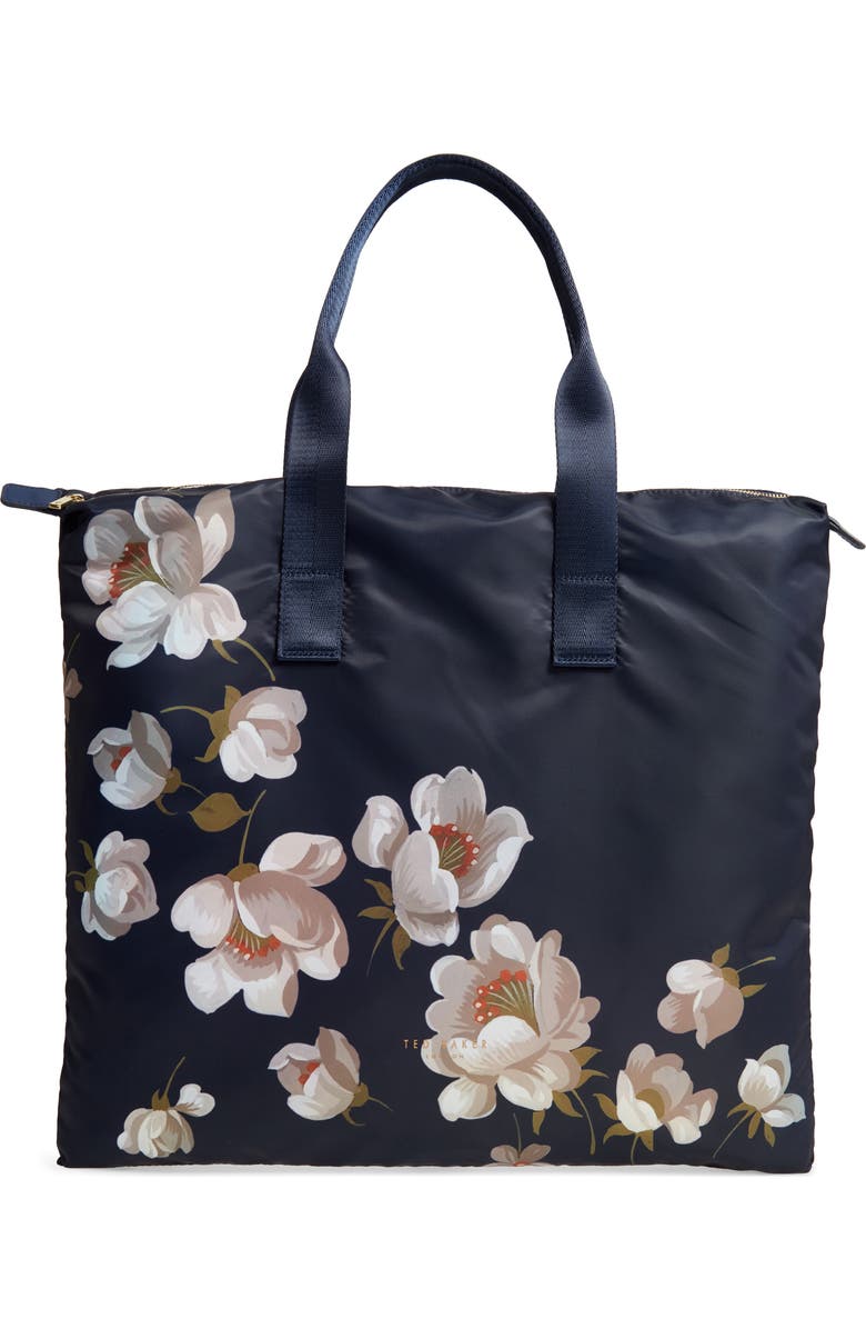 Ted Baker London Gisela Pearl Foldaway Shopper Tote & Pouch, Main, color,