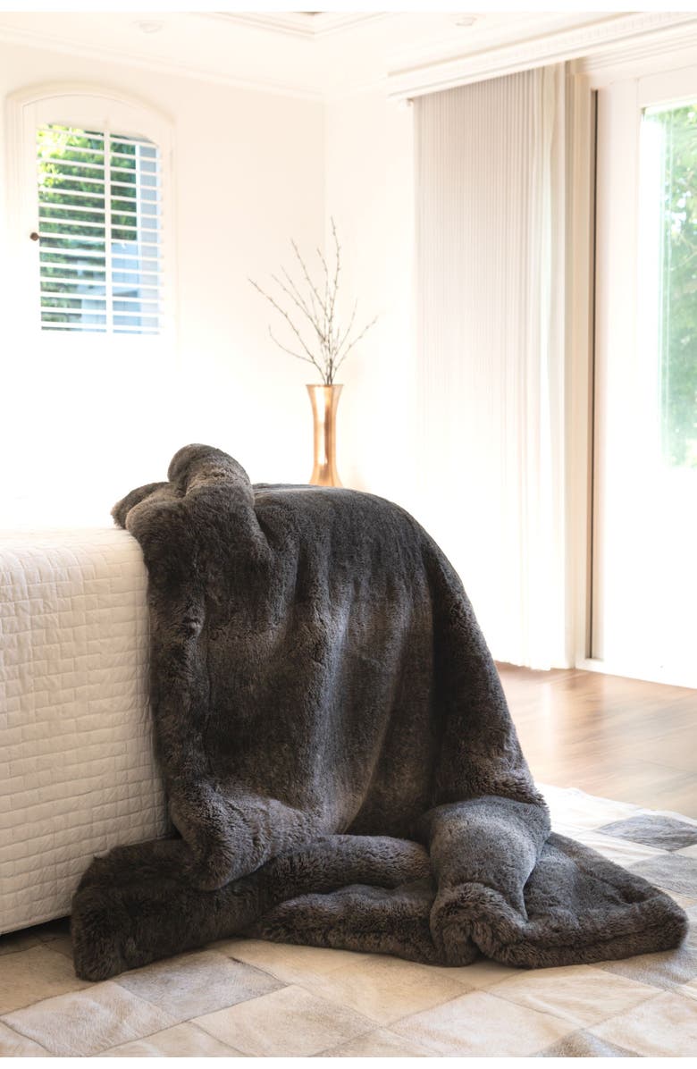 Sea To Me Blankets Alpine Abundance Faux Fur Throw Blanket, Alternate, color, Grey Multi