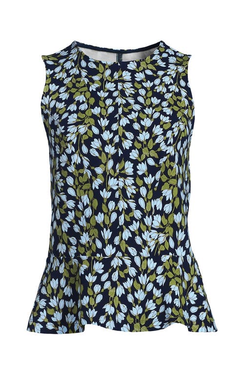 Lands' End Sleeveless Starfish Peplum Top In Blue