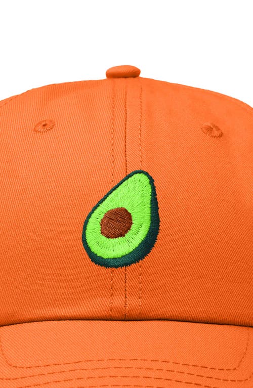 Dalix Avocado Embroidered Food Hat In Orange