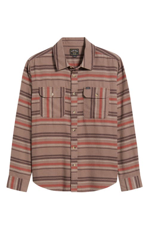 Dark Seas Briarcreek Stripe Flannel Button-up Shirt In Brown
