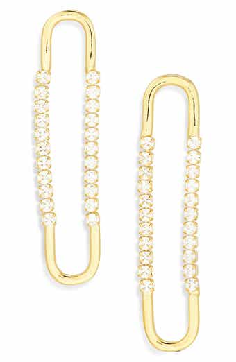 CZ Chain Drop Earrings