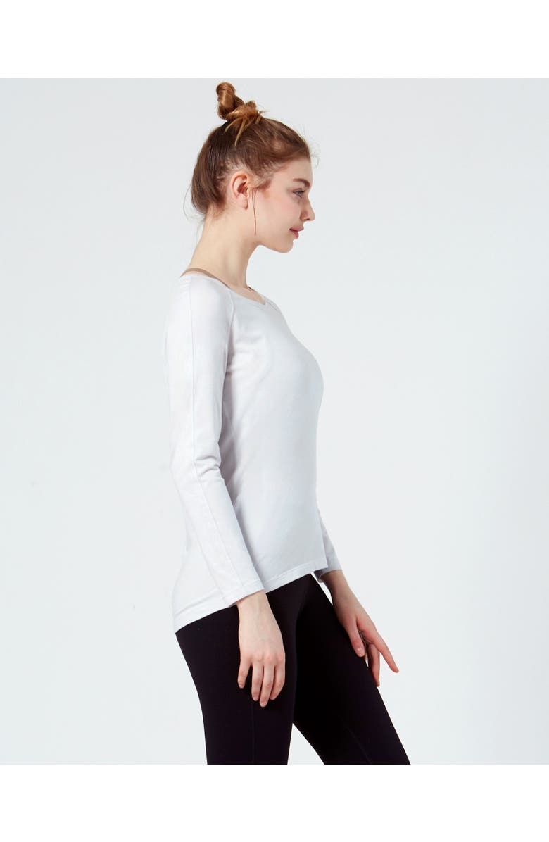 Rebody Active Rebody Essentials Scooped Long Sleeve Top, Alternate, color, Ice Grey