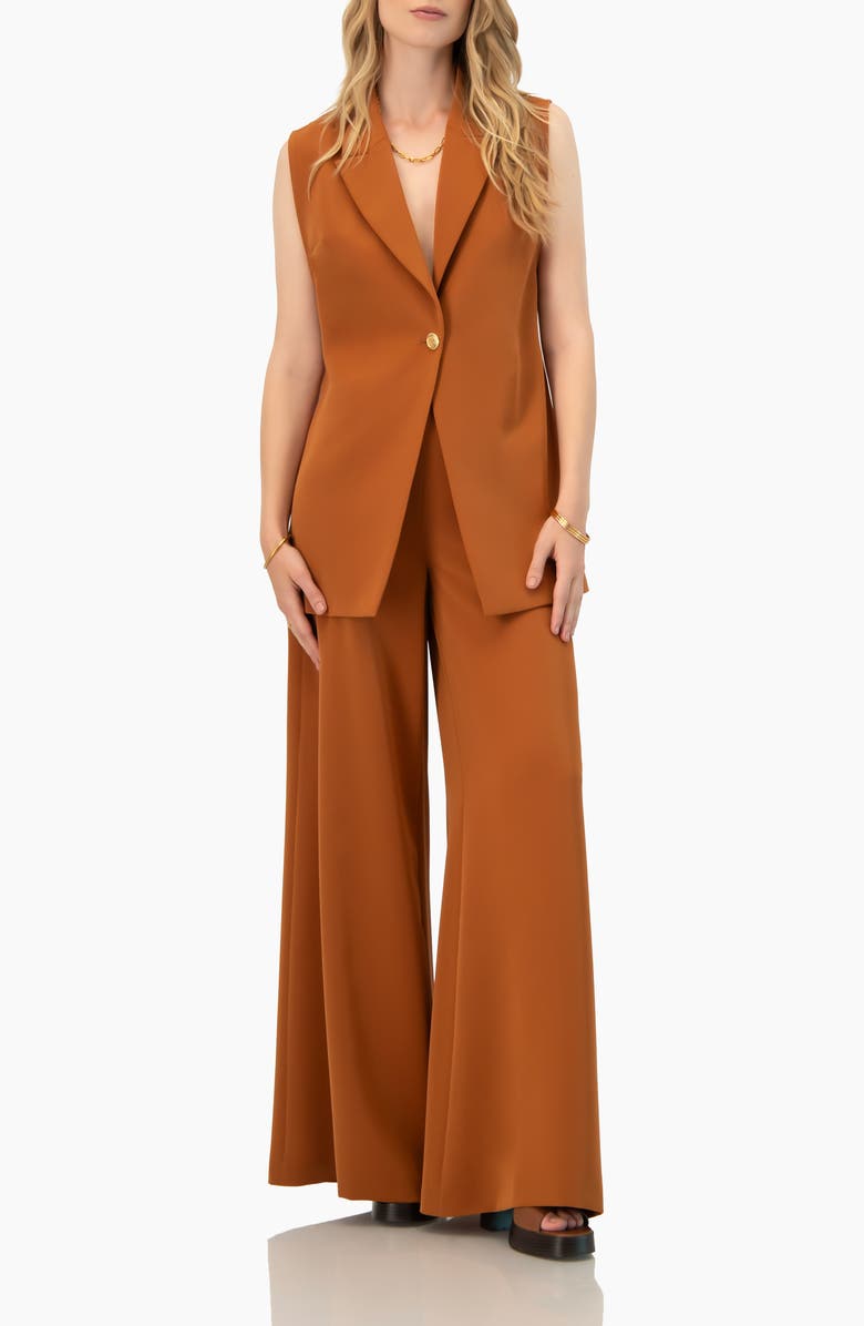 IVONNE Solid Ultra Wide-Leg Pants, Alternate, color, Brown