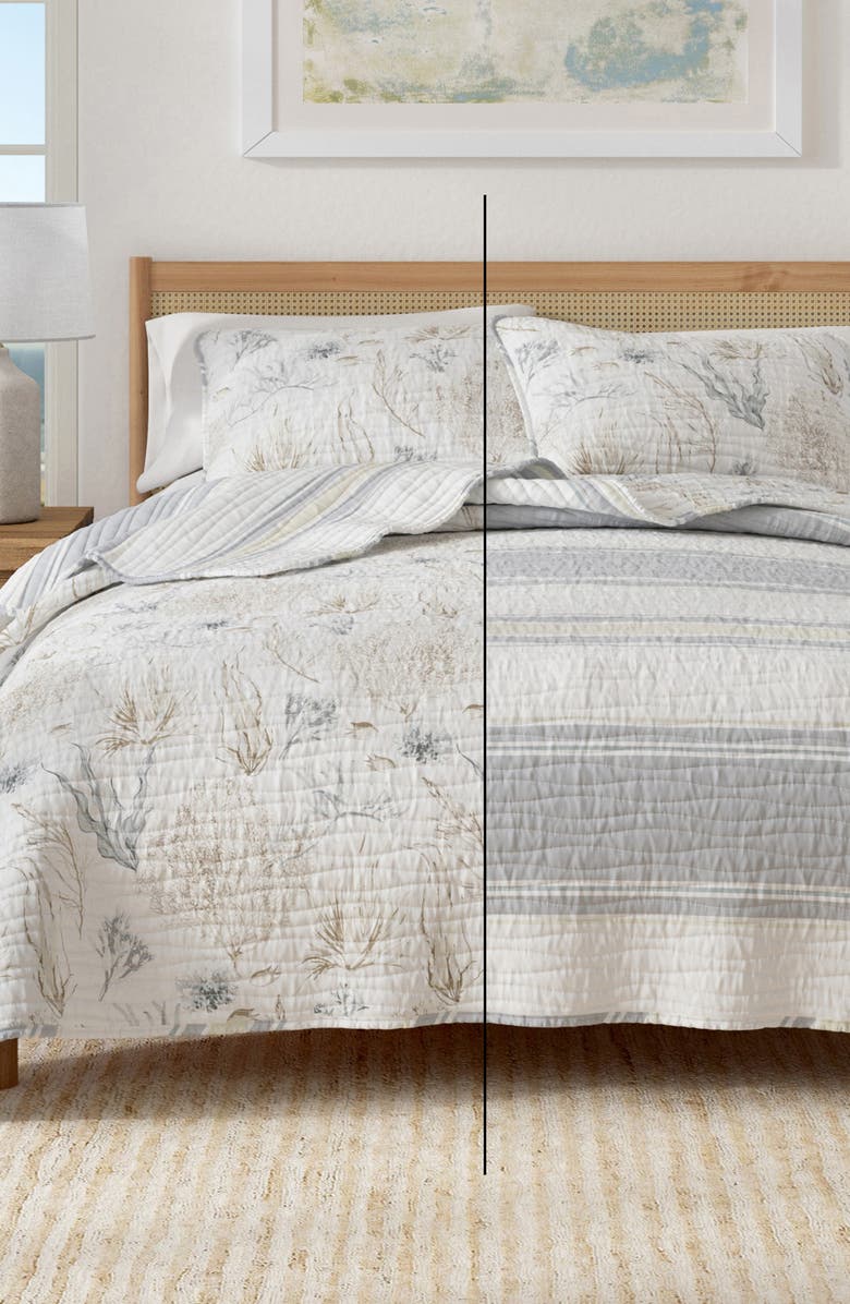 Woven & Weft Coastal Print Quilt & Shams Set, Alternate, color, Sea Maze