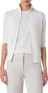 Akris Trapeze Rayonnant Jacquard Full Zip Cardigan