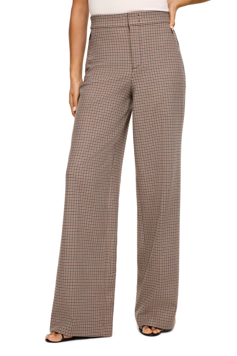 Microcheck Wide Leg Pants, Main, color, MINI CHECK