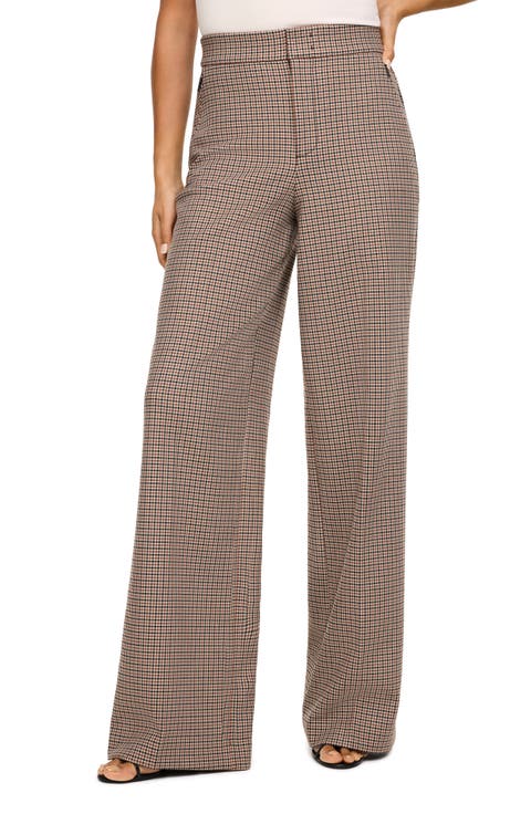 Microcheck Wide Leg Pants
