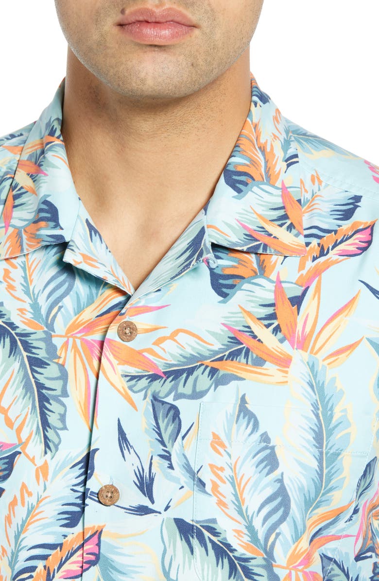 Tommy Bahama Break Wave Fronds Silk Blend Sport Shirt, Alternate, color, 
