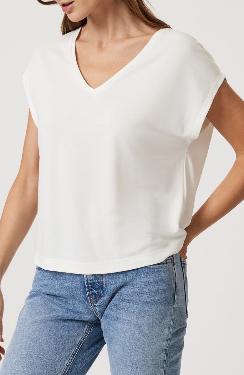 Mavi Jeans Dolman Sleeve V-Neck Top, Alternate, color, Antique White