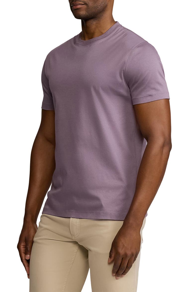 Short Sleeve Cotton Interlock Crewneck T-Shirt, Alternate, color, VIOLET MELANGE