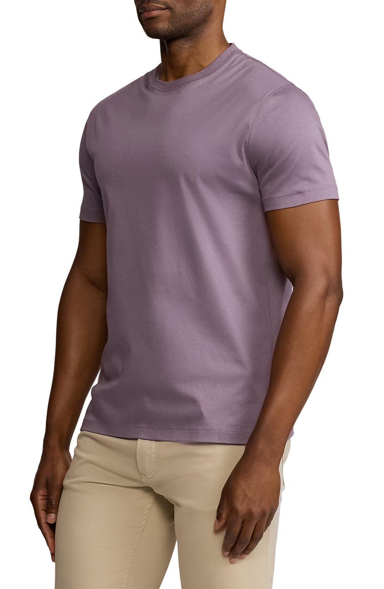 Ralph Lauren Purple Label Short Sleeve Cotton Interlock Crewneck T-Shirt, Alternate, color, Violet Melange
