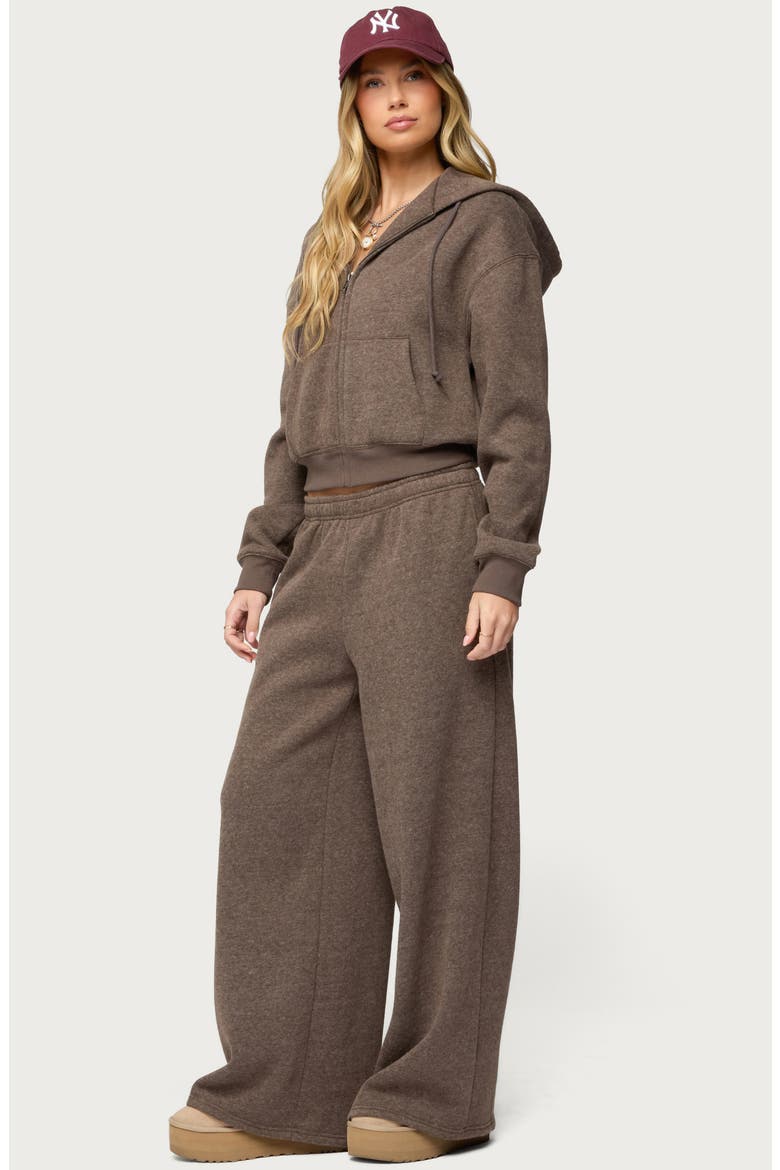 Laulie Wide Leg Sweatpants, Alternate, color, BROWN