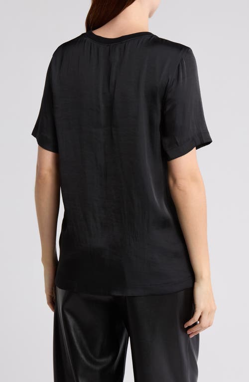 Leith Satin T-shirt In Black