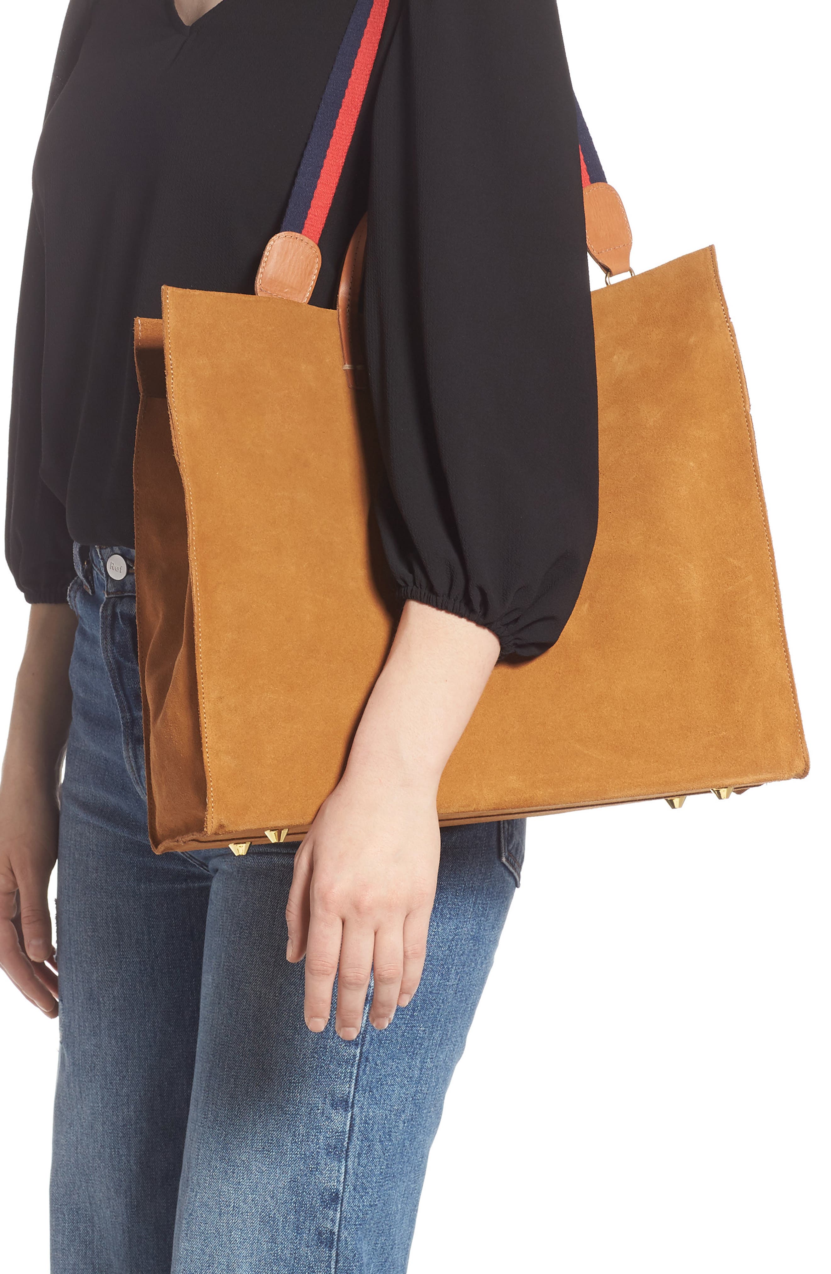 Clare V. Simple Suede Tote, Alternate, color, 