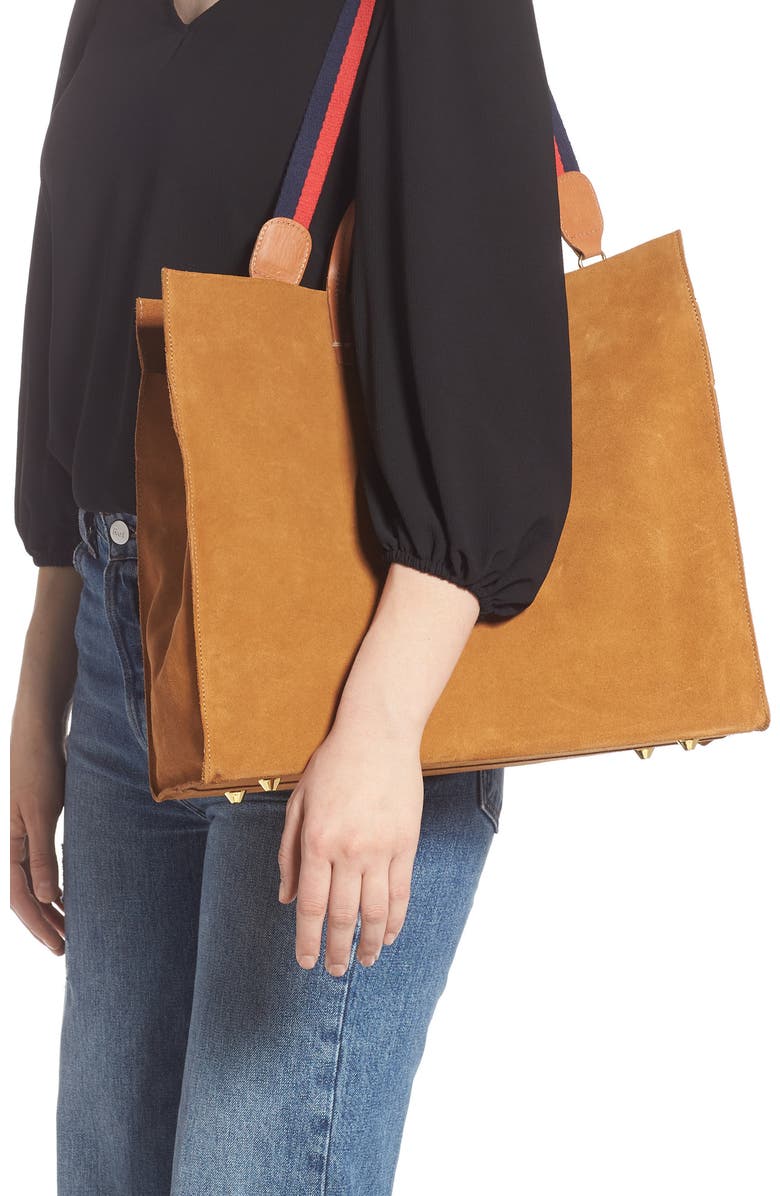 Clare V. Simple Suede Tote, Alternate, color,