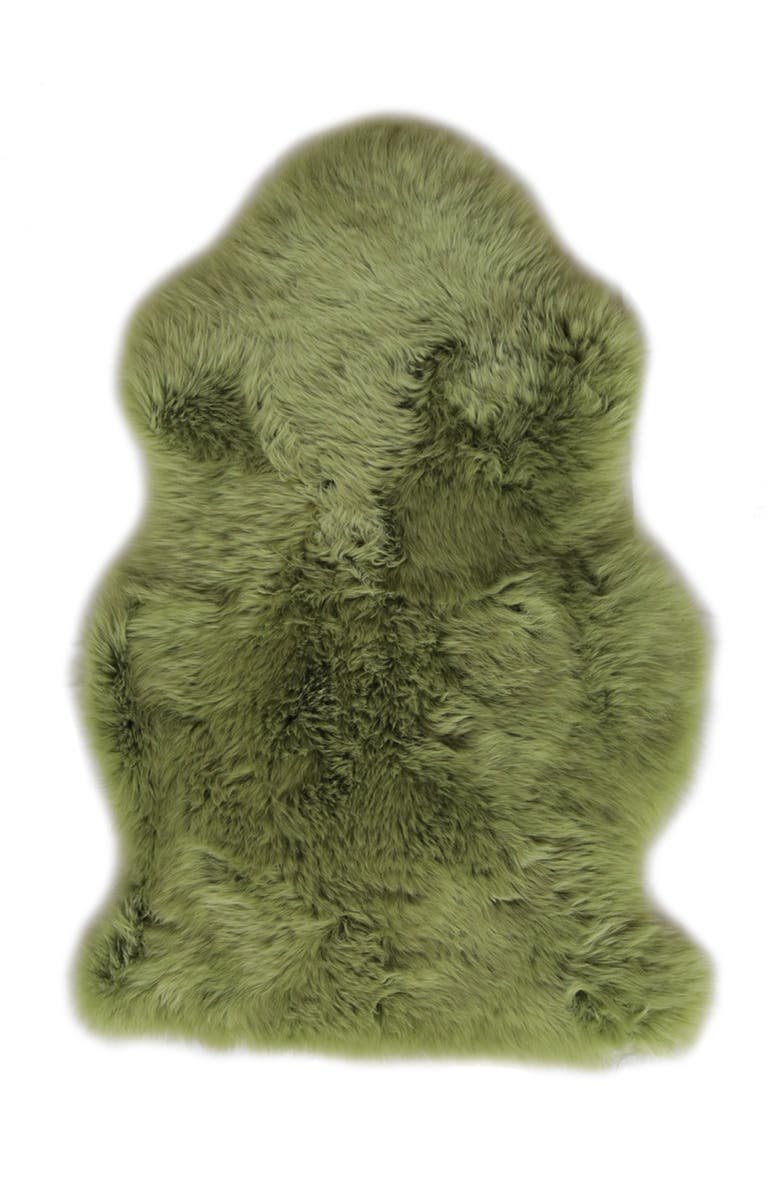 NATURAL Milan Genuine Sheepskin Shearling Rug - 2ft x 3ft - Lime, Main, color,