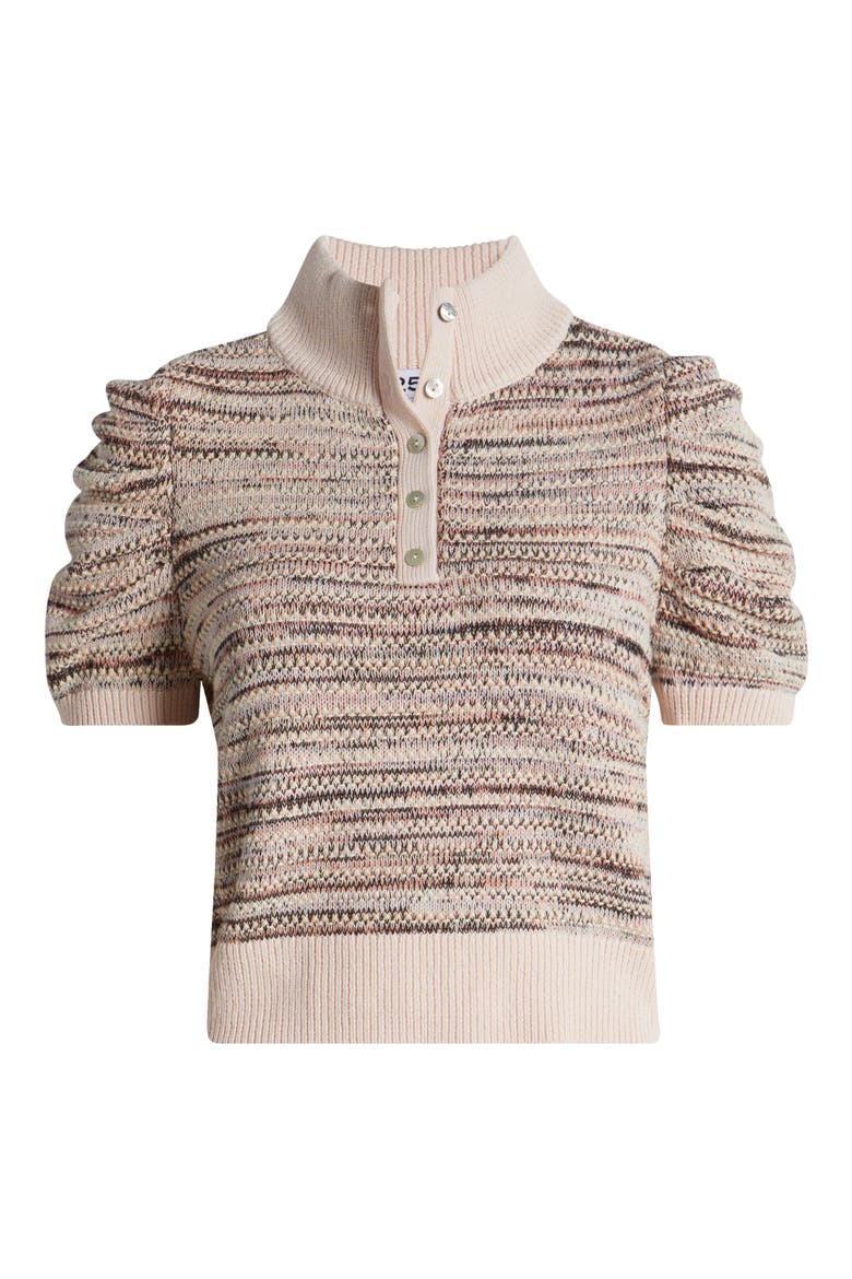 Shelby Stripes Ombré Cotton Polo Sweater, Alternate, color, SAND DOLLAR MULTI