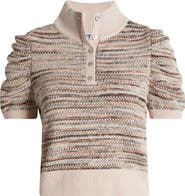 525 Shelby Stripes Ombré Cotton Polo Sweater