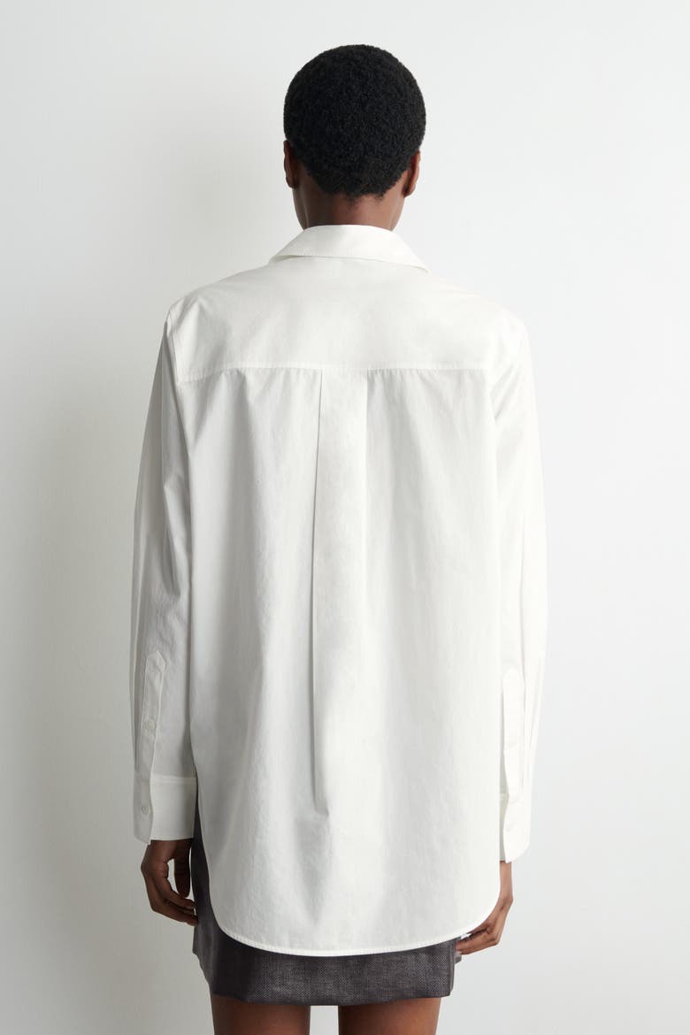 Tailored Pima Cotton Shirt, Alternate, color, NATURAL WHITE