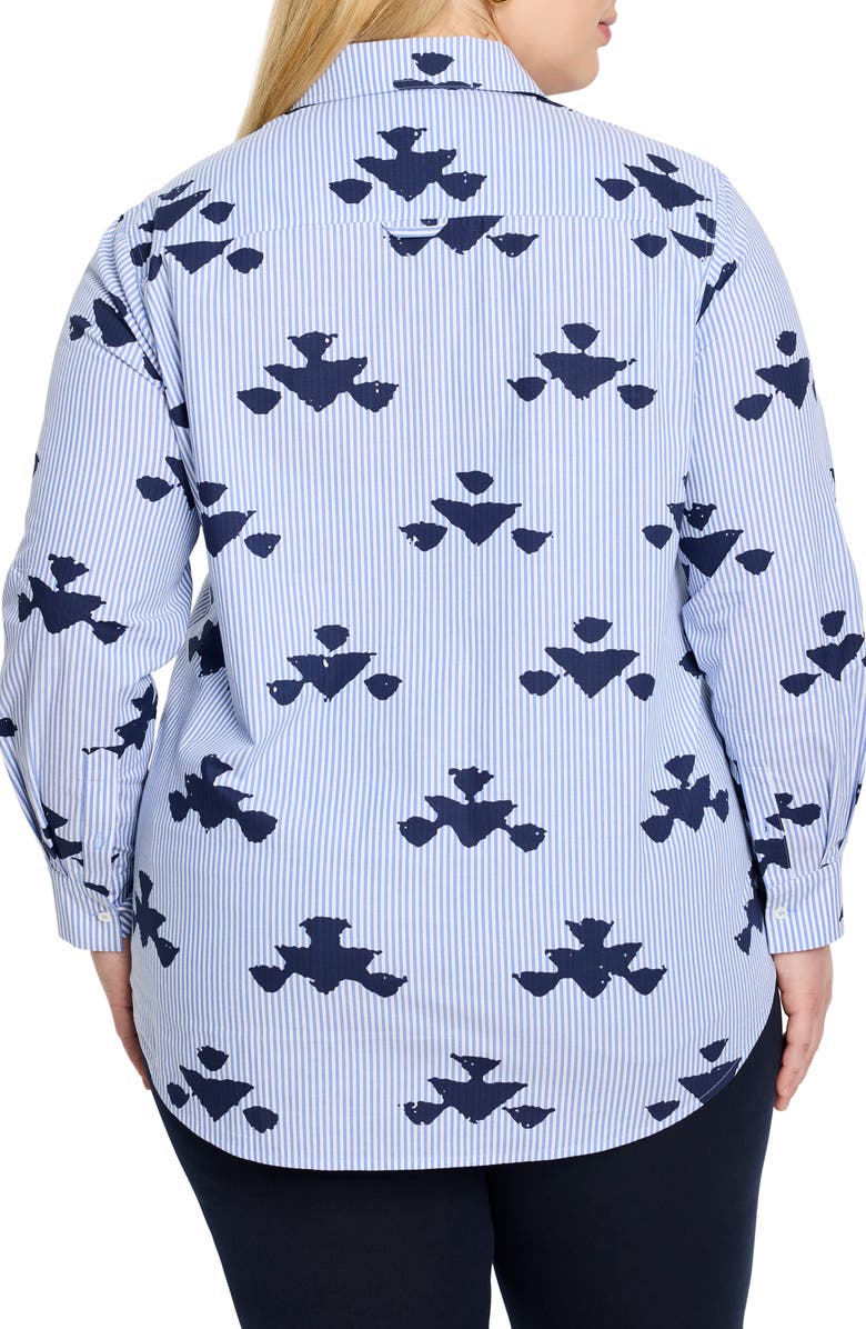 NIC+ZOE Stamped Stripe Stretch Cotton Button-Up Shirt, Alternate, color, 