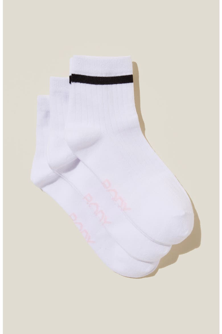 Women's Active Body Mid Crew Socks 3Pk, Main, color, White