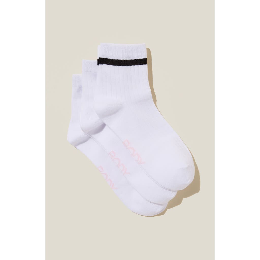 COTTON ON BODY Women's Active Body Mid Crew Socks 3Pk in White at Nordstrom